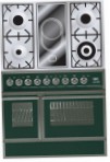 ILVE QDC-90VW-MP Green Estufa de la cocina, tipo de horno: eléctrico, tipo de encimera: conjunto