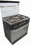 Fresh 80x55 ITALIANO black st.st. top Kompor dapur, jenis oven: gas, jenis hob: gas