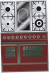 ILVE QDC-90VW-MP Red Kitchen Stove, type of oven: electric, type of hob: combined