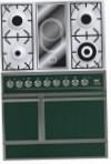 ILVE QDC-90V-MP Green Kitchen Stove, type of oven: electric, type of hob: combined