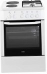 BEKO CSE 54010 DW Fornuis, type oven: elektrisch, type kookplaat: gecombineerde