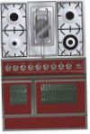 ILVE QDC-90RW-MP Red Кухненската Печка, тип на фурна: електрически, вид котлони: комбинирана