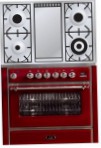 ILVE M-90FD-MP Red Kitchen Stove, type of oven: electric, type of hob: gas