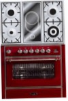ILVE M-90VD-MP Red Kitchen Stove, type of oven: electric, type of hob: combined
