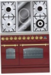 ILVE PDN-90V-MP Red Kitchen Stove, type of oven: electric, type of hob: combined