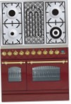 ILVE PDN-90B-MP Red Köök Pliit, ahju tüübist: elektriline, tüüpi pliit: kombineeritud