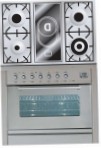 ILVE PW-90V-VG Stainless-Steel Kitchen Stove, type of oven: gas, type of hob: combined