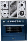 ILVE MT-90VD-VG Blue Kitchen Stove, type of oven: gas, type of hob: combined