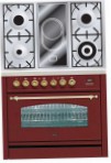 ILVE PN-90V-MP Red Kompor dapur, jenis oven: listrik, jenis hob: gabungan