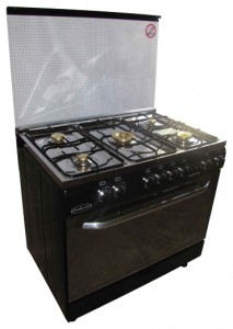 характеристики Кухонная плита Fresh 90x60 NEW JAMBO black st.st. top Фото