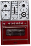 ILVE M-90RD-MP Red Kitchen Stove, type of oven: gas, type of hob: gas