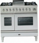 ILVE PDW-90F-VG Stainless-Steel Kitchen Stove, type of oven: gas, type of hob: gas