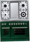 ILVE MTD-100FD-VG Green Kitchen Stove, type of oven: gas, type of hob: gas