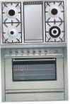 ILVE P-90FL-MP Stainless-Steel Kitchen Stove, type of oven: electric, type of hob: gas