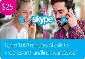 Skype Credit $25 US Prepaid Card, $24.85