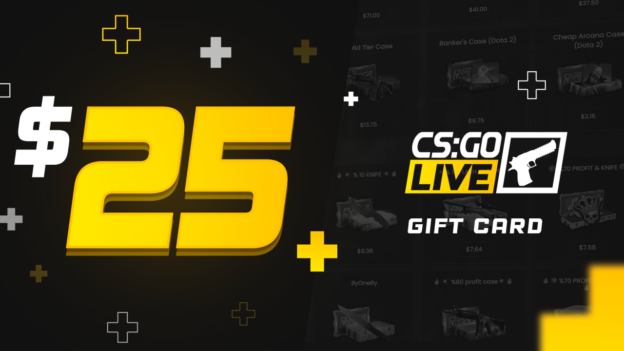 CSGOLive 25 USD Gift Card, $29.29