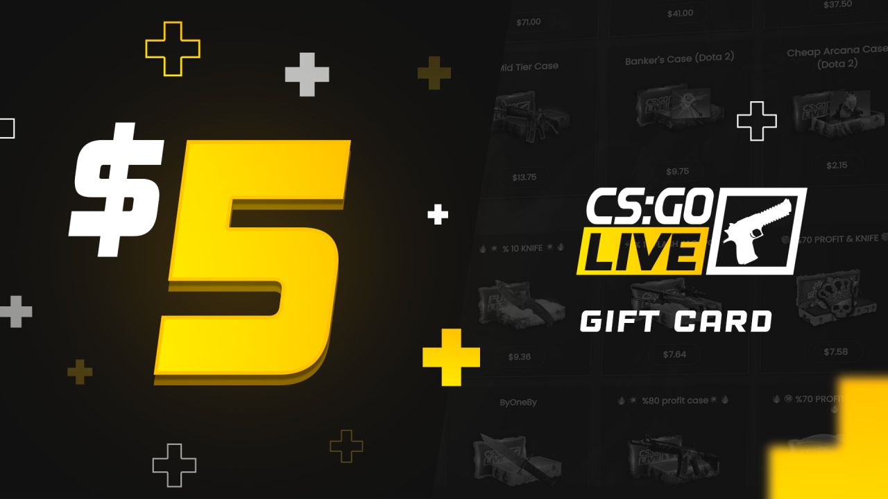 CSGOLive 5 USD Gift Card, $5.85
