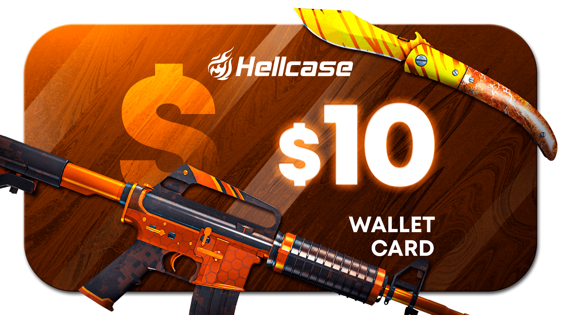 Hellcase.com 10 USD Wallet Card Code, $10.94