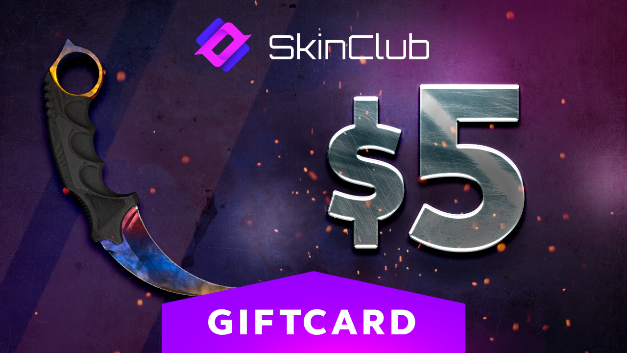 Skin.Club $5 Gift Card, $5.89