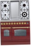 ILVE PDN-90F-MP Red Kitchen Stove, type of oven: electric, type of hob: gas