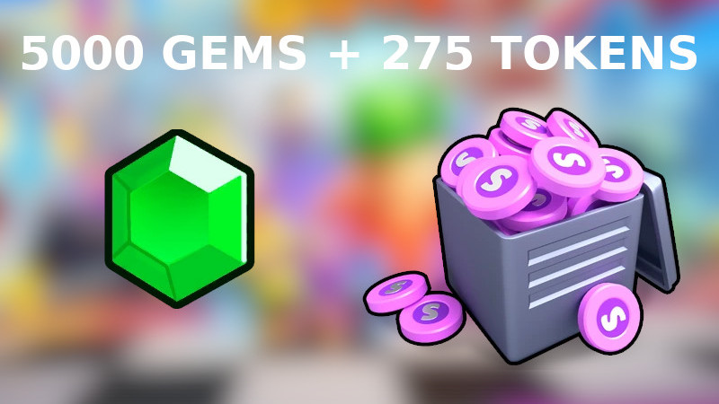 Stumble Guys - 5000 Gems + 275 Tokens Reidos Voucher, $10.42